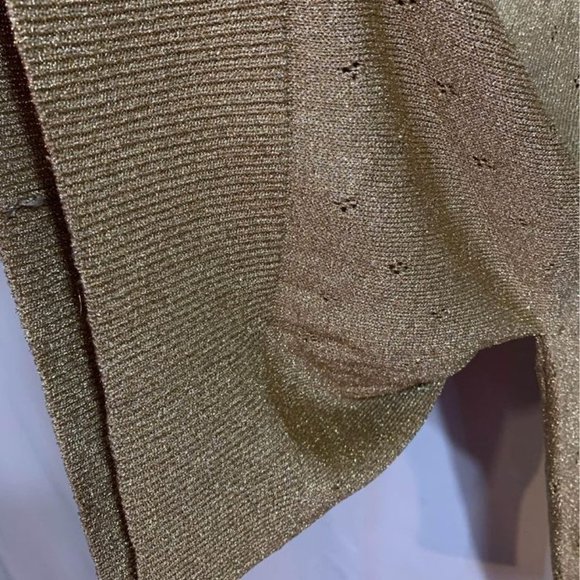 WOMAN’S RINO ROSSI gold glitter cardigan with nautical buttons. Size medium - Picture 8 of 9
